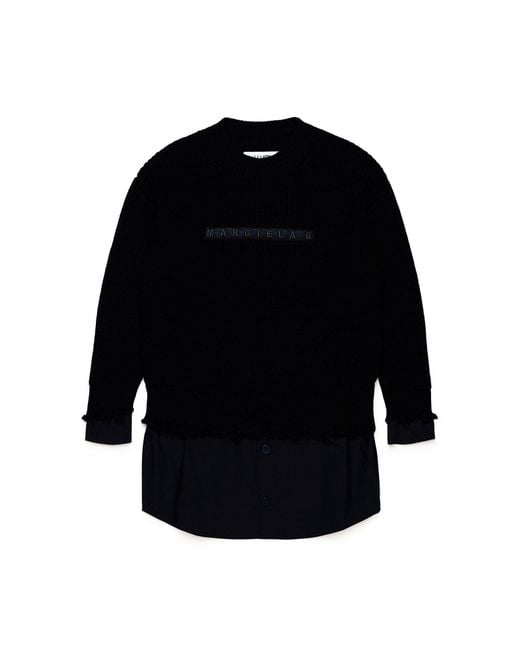 MM6 by Maison Margiela Black Oversized Cotton Shirt