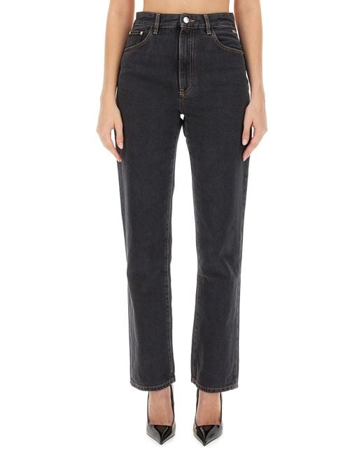 Gcds Black Choker Rhinestone-Embellished Straight Jeans
