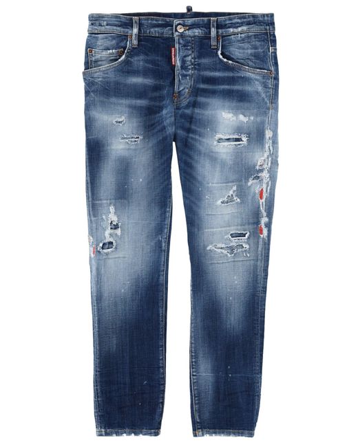 DSquared² Blue Jeans "Skater" Effetto "Destroy"