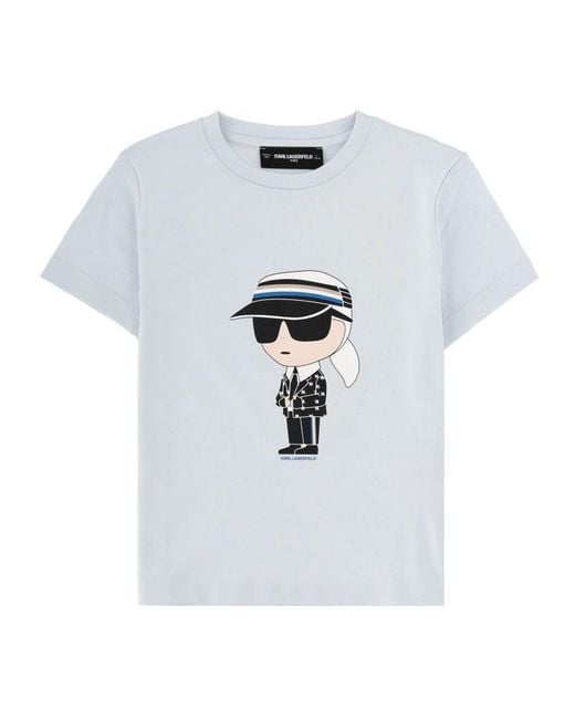 Karl Lagerfeld White T-Shirt Con Stampa