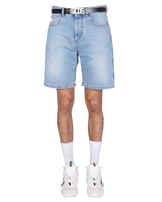 Gcds Blue Solid Shorts for men