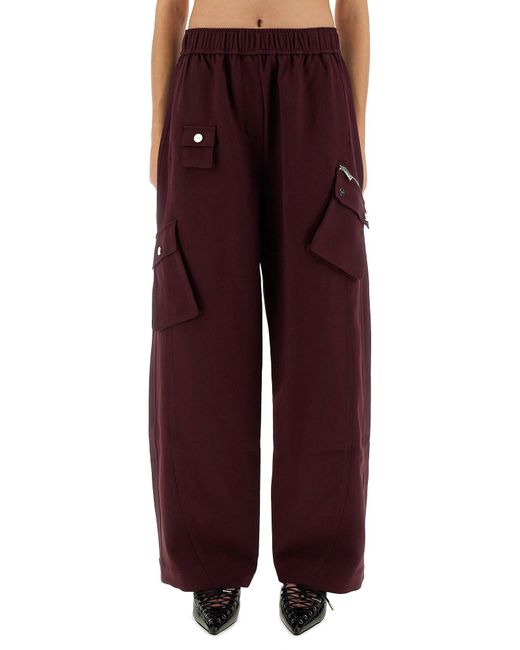 Ganni Red Twill Pants