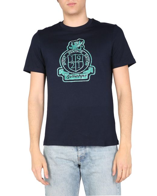 Ballantyne Blue Heritage Cotton Jersey T-shirt for men