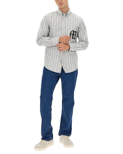 Camicia Con Logo di MSGM in Gray da Uomo