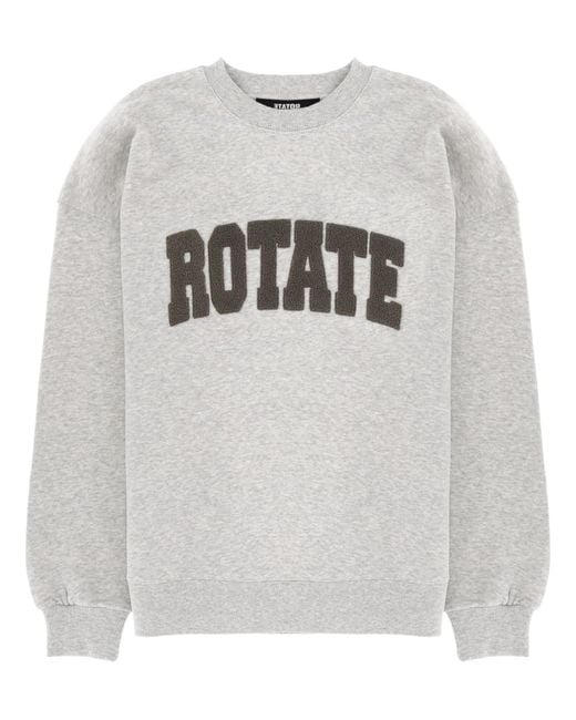 ROTATE BIRGER CHRISTENSEN Gray Logo Crew Neck Sweatshirt