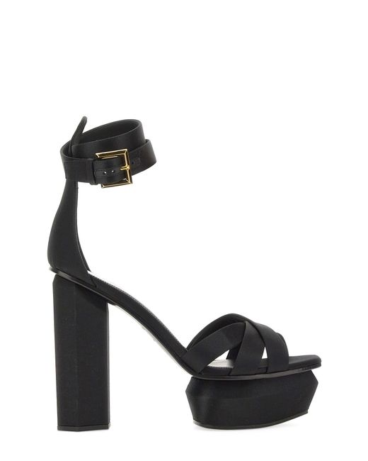 Balmain Black Platform Sandal Ava