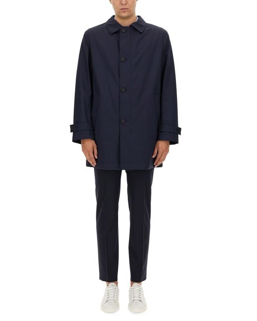 BOSS Trench Coat With Buttons in Blue for Men Lyst UK