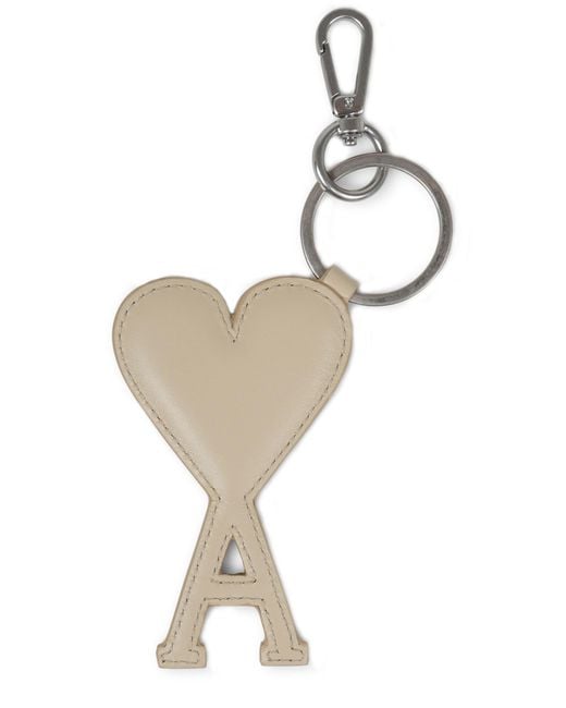 AMI White "Ami De Coeur" Keychain for men