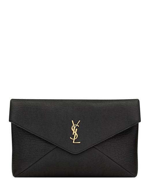 Saint Laurent Black Clutch Bag "Envelope Cassandre" Large