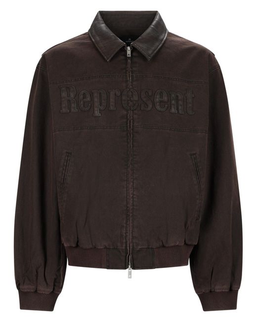Represent Black Giacca Bomber "Trucker" for men