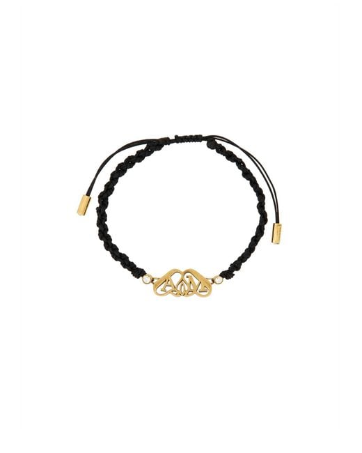 McQueen Blue Friendship Bracelet With "Seal" Logo