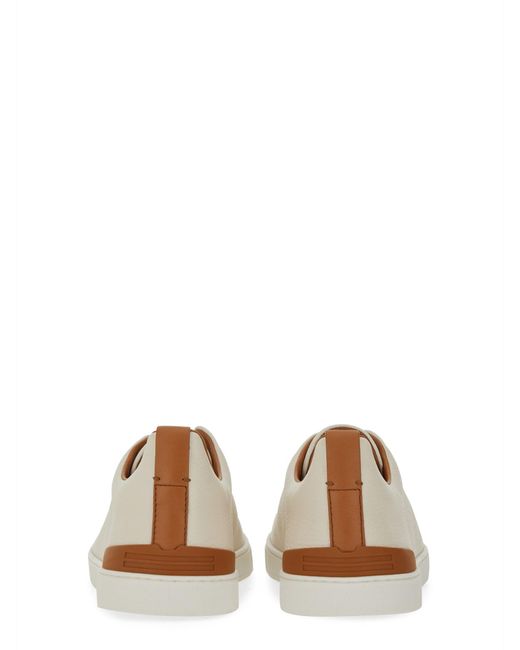 Sneaker Low Top Triple Stitch di Zegna in Natural da Uomo