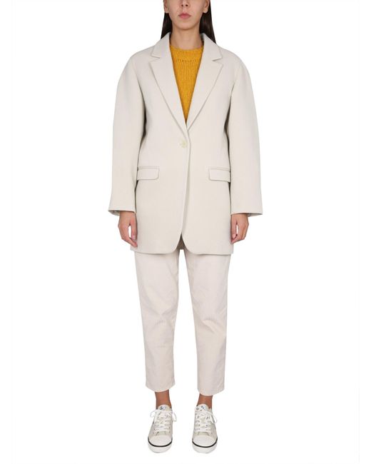 Isabel Marant Natural Mini Notched Lapel Jacket