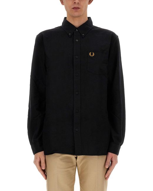 Camicia Con Logo di Fred Perry in Black da Uomo