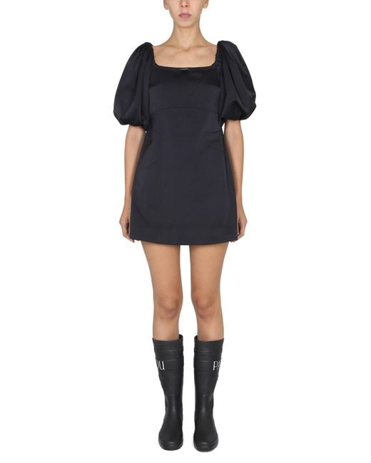 Patou Black Square Neck Mini Dress
