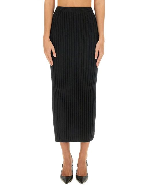Max Mara Black Elegant Silk Skirt