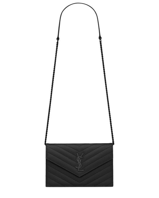 Saint Laurent Black Pochette "Envelope" Con Catena Cassandre