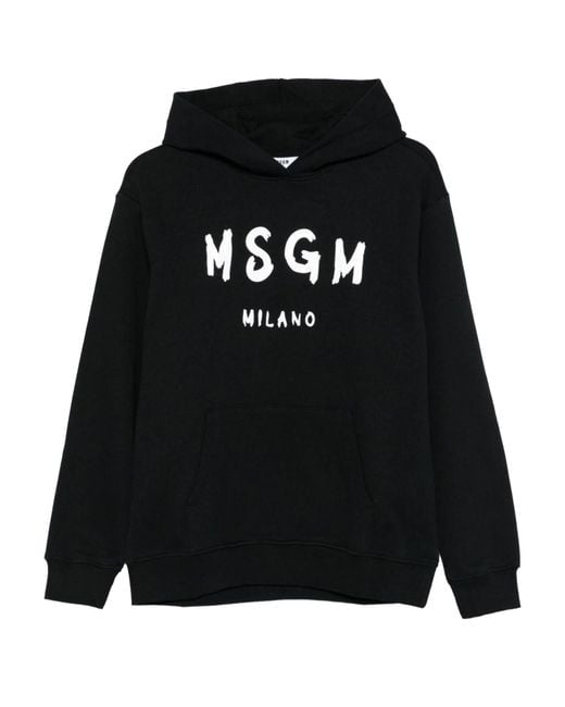 MSGM Black Sweatshirt With Logo