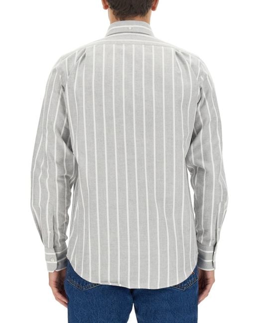 Camicia Con Logo di MSGM in Gray da Uomo