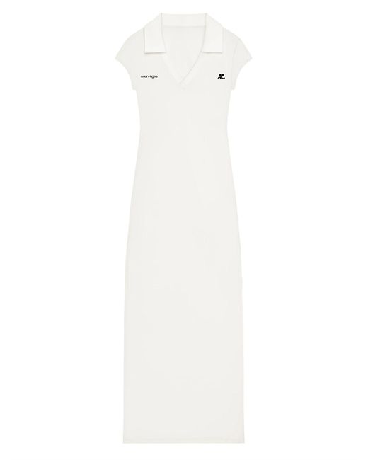 Courreges White Long Sports Polo Dress