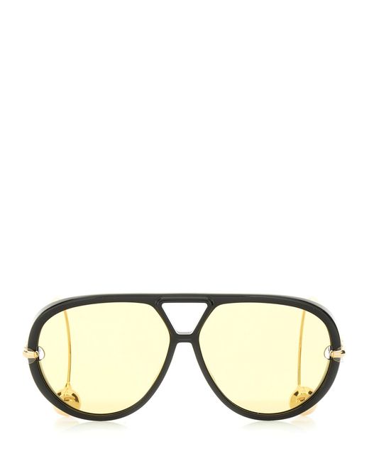Bottega Veneta Black "Aviator Drop" Sunglasses
