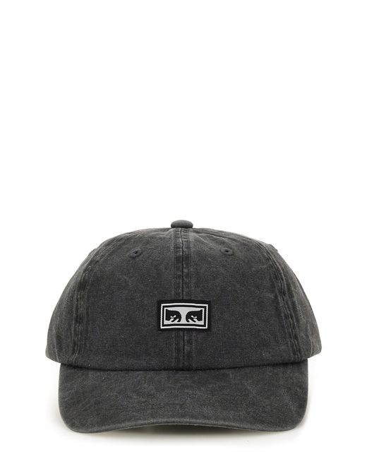 Obey Black "Icon Eyes Pigment 6 Panel" Baseball Hat for men