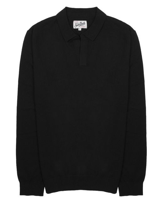 Mc2 Saint Barth Black Maglia Con Colletto A Polo for men