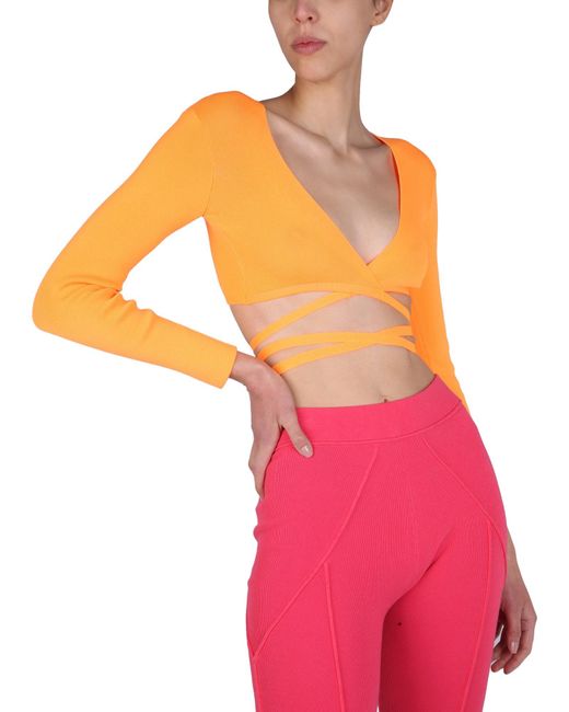 TOP CROPPED IN COTONE di MSGM in Pink
