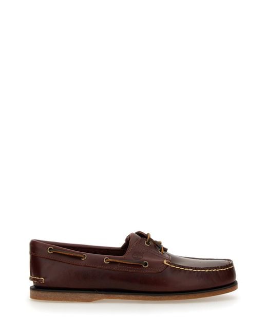Timberland Brown Smooth Leather Sneakers for men