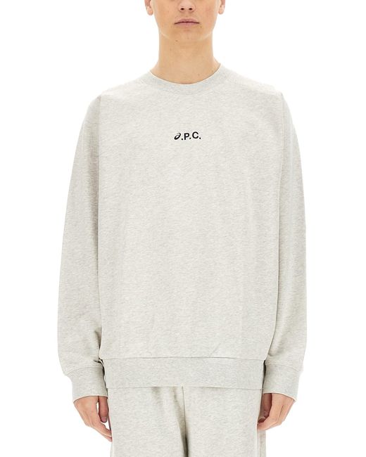 a.p.c. x asics White A. P.C. X Asics "Lake" Sweatshirt for men