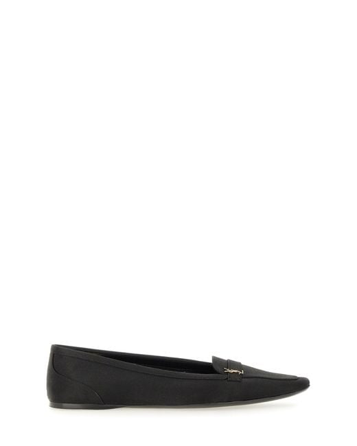 Saint Laurent White Crepe Satin "Poppy" Ballerina