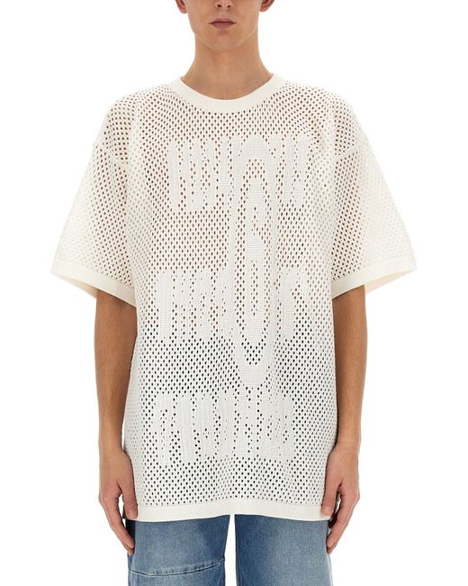 MM6 by Maison Margiela White Signature Logo T-Shirt for men