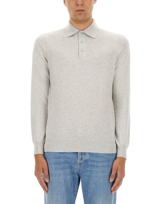 Brunello Cucinelli Gray Cashmere Sweater for men