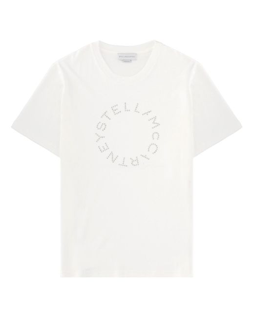 Stella McCartney White Rhinestone-Embellished T-Shirt