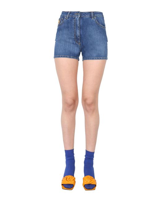 Moschino Blue Solid Shorts