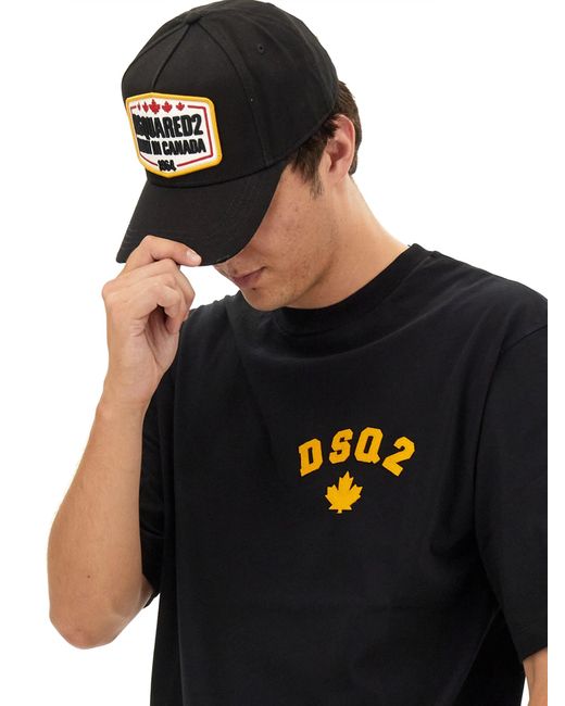 T-Shirt Con Logo di DSquared² in Black da Uomo
