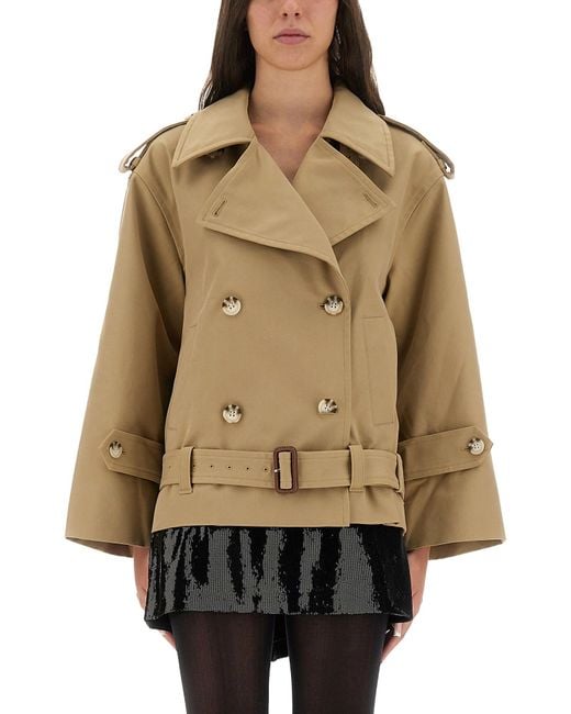 Self-Portrait Natural Double-Breasted Trench Jacket