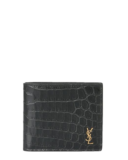 Saint Laurent Black "Tiny Cassandre East/West" Wallet Small for men