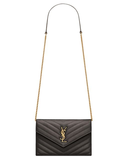 Saint Laurent White Portafoglio Con Catena "Envelope Cassandre"