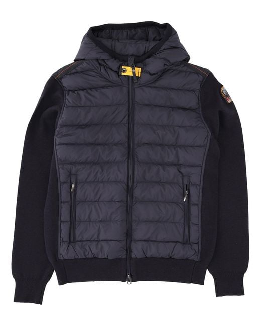 Parajumpers Blue Hybrid Hooded Puffer Jacket