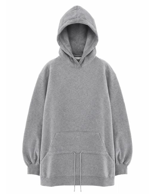 T By Alexander Wang Gray Solid Hood Mini Dress
