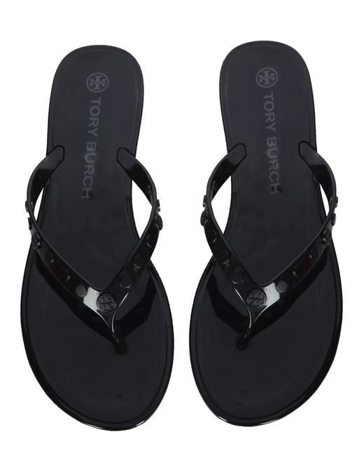 tory burch black flip flops