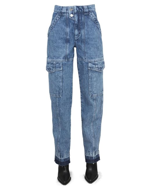 Isabel Marant Blue Tapered High Rise Jeans