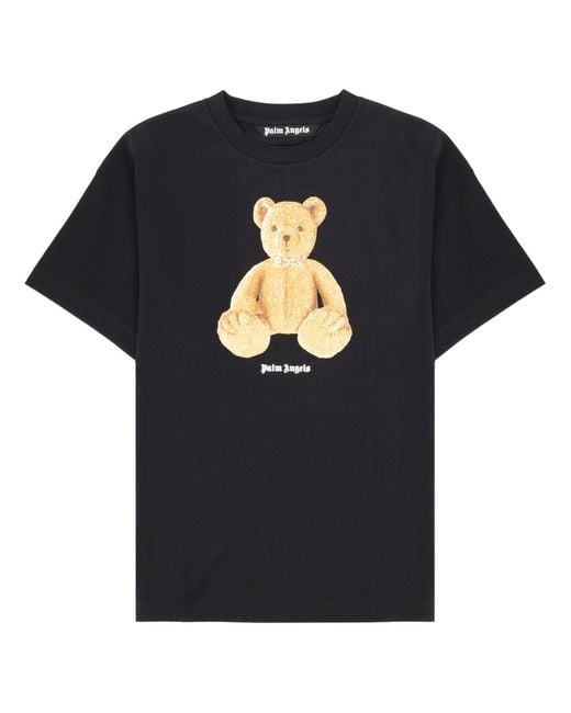 Palm Angels Black Printed Crew Neck T-Shirt for men