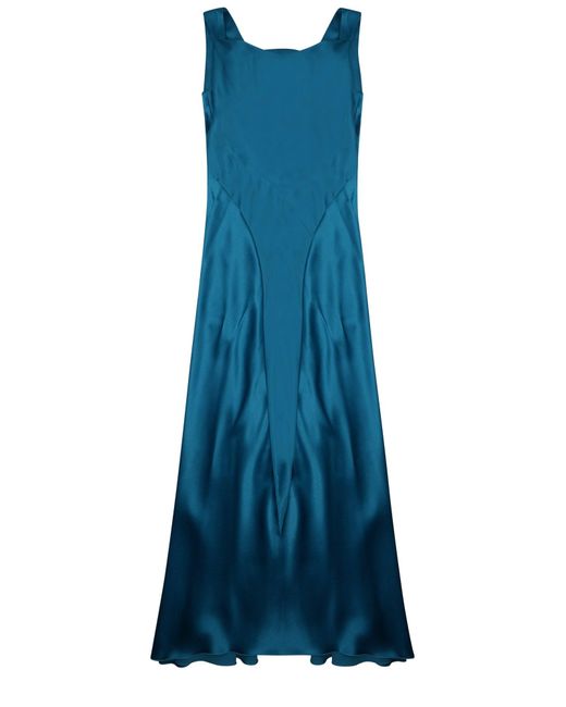 Alberta Ferretti Blue Cowl-Neck Gown