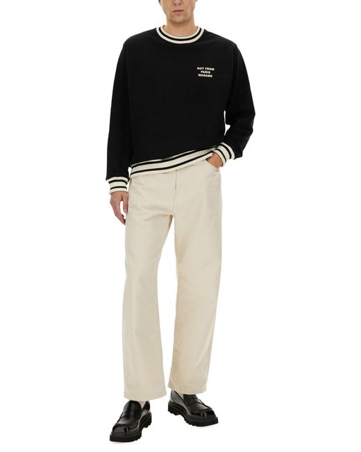 Felpa "Slogan" di Drole de Monsieur in Black da Uomo