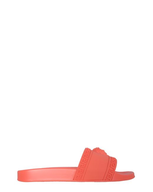 Versace Rubber Slide Sandals in Orange 