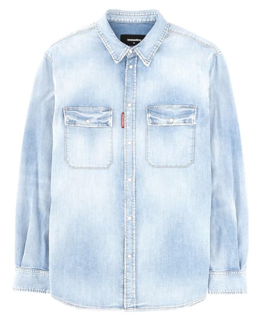 DSquared² Blue Regular Solid Shirt for men