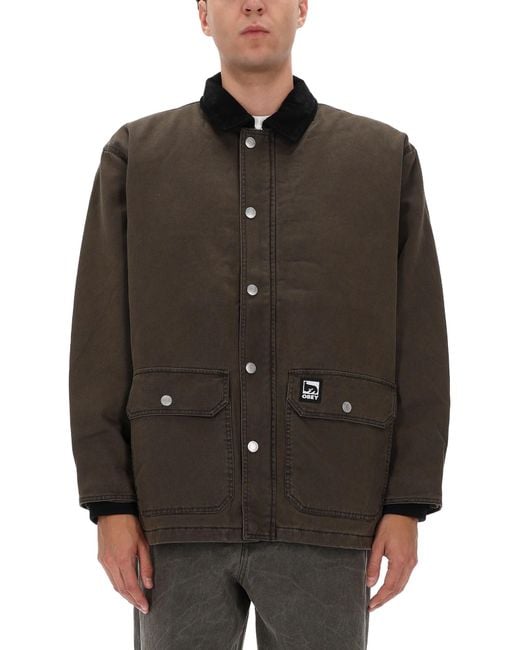 Obey Brown "Norton Barn" Coat for men