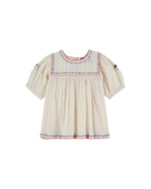 Emile Et Ida White Vestitino "Blouse Brodee"